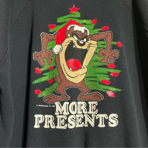 Vintage 1989 Taz Christmas Sweatshirt XL - Picture 3 of 7